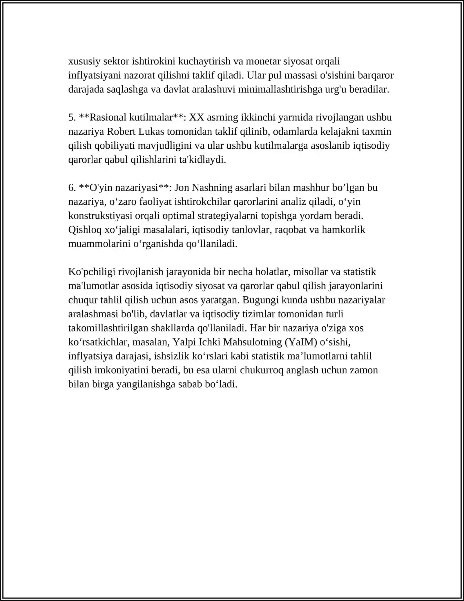 Iqtisodiyot nazariyalari asoslari 4