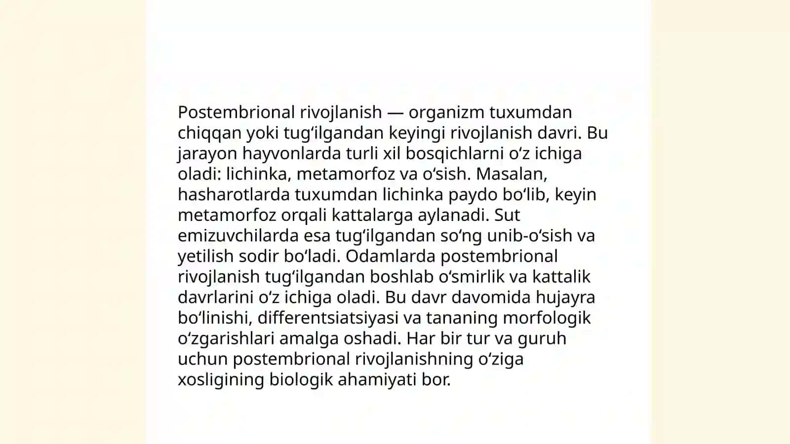 Teratogen omillar Postembrional umumiy qonuniyatlari 4
