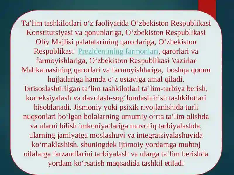 Ma'ruza: Inklyuziv Ta'limga Jalb Qilingan Bolalarning Ota-onalariga, O'qituvchilarga Maslahat Berish 4