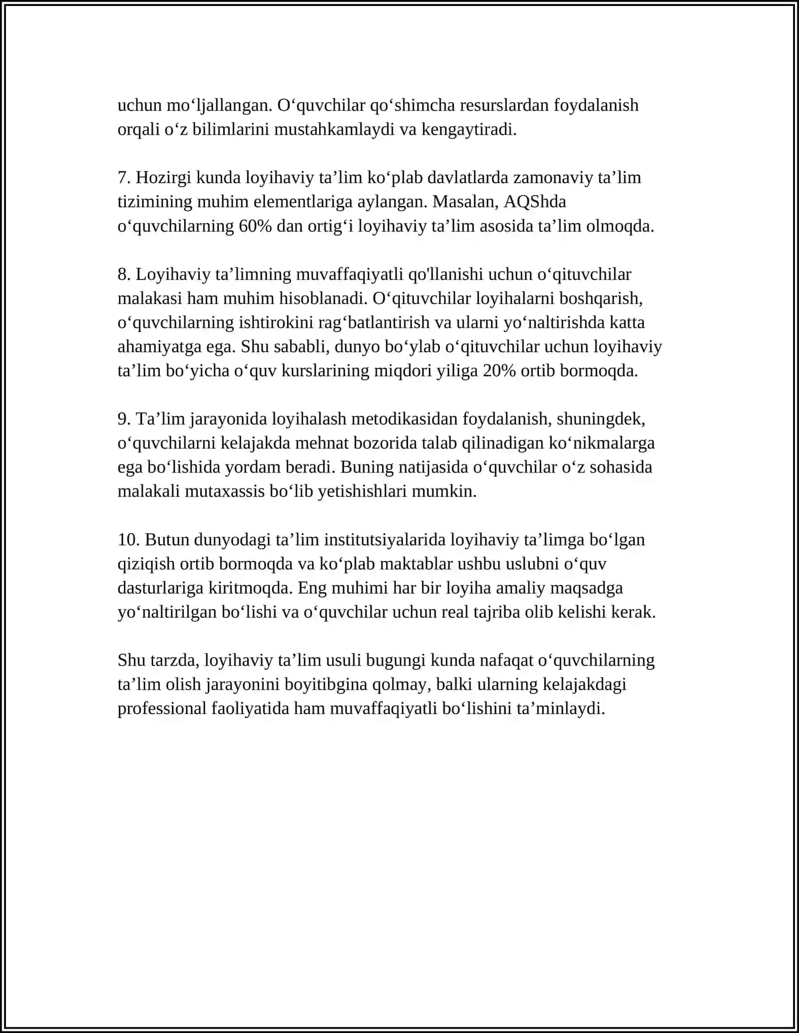 ÓQUV - LOYIHAVIY TAʼLIMNING ASOSIY TAMOYILLARI 4