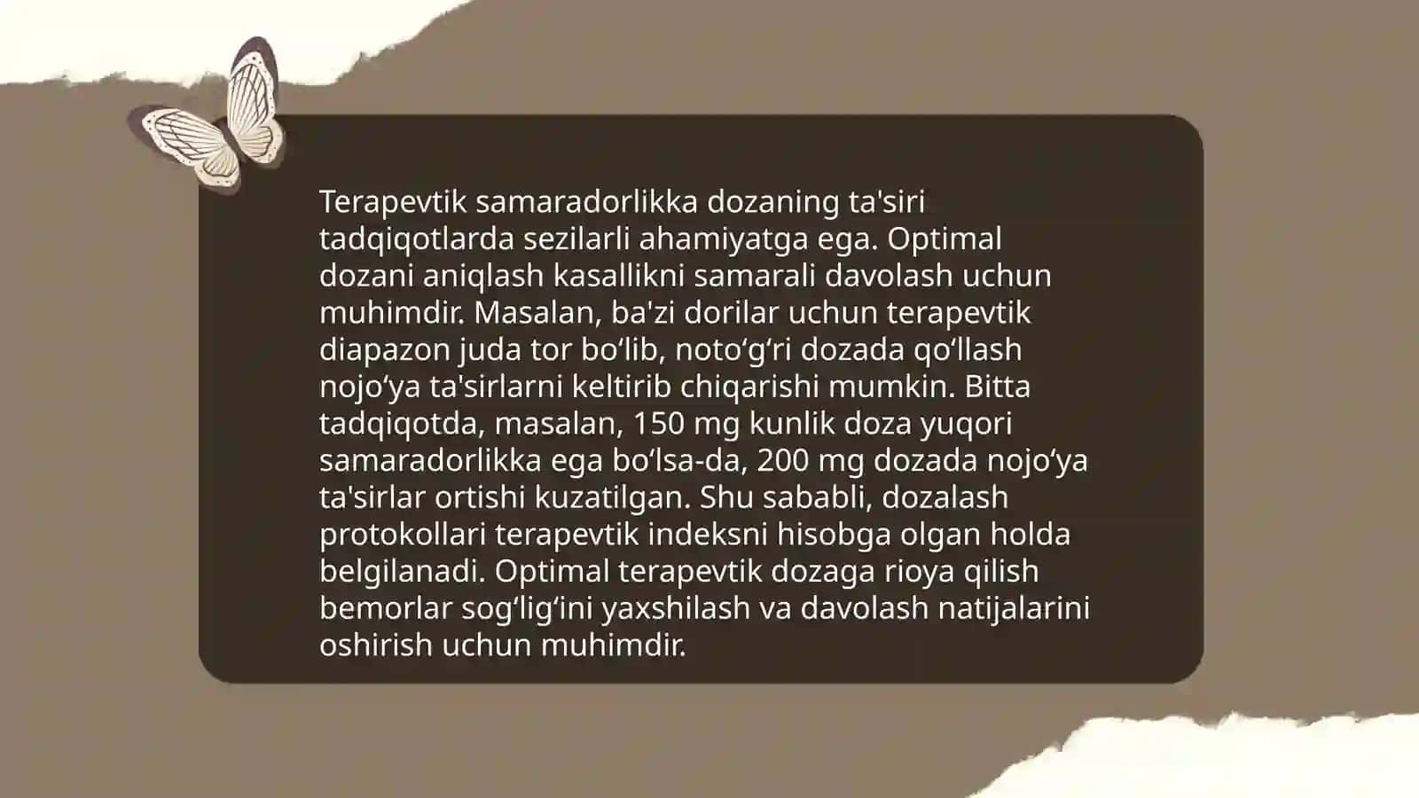 Dorivor moddalarni terapevtik samaradorligiga ta'sir etuvchi omillar 4