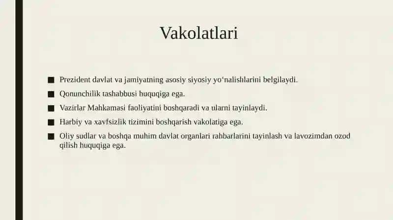 O‘zbeksiton Respublikasi Prezidentining huquqiy holati 4