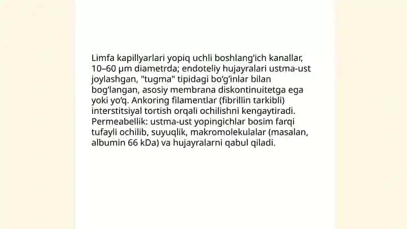 Limfa tizimining fiziologiyasi 4