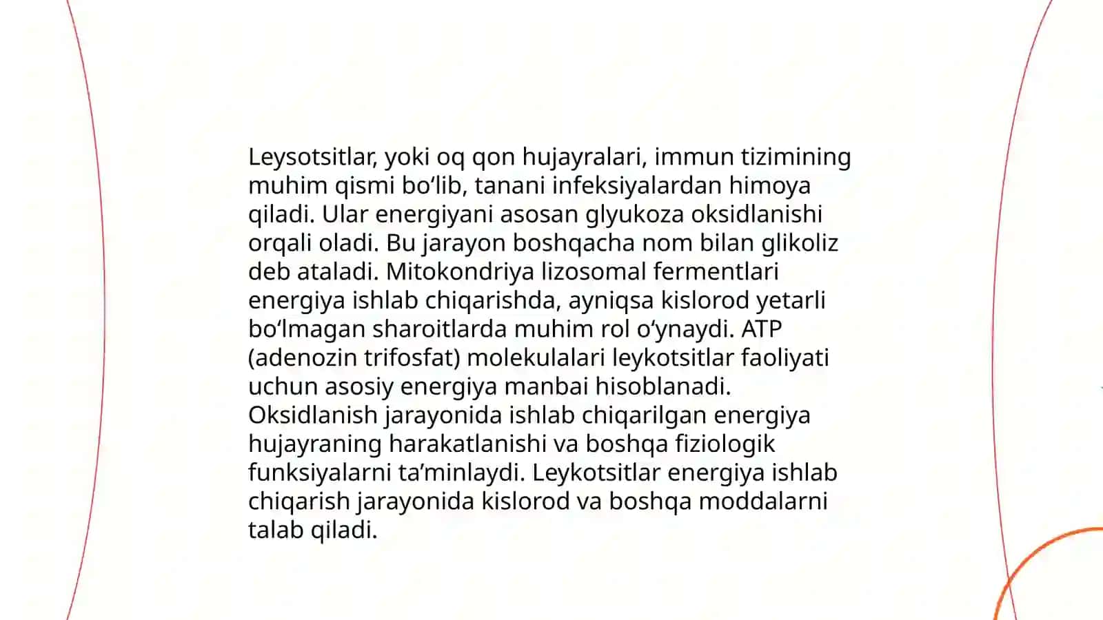 Leykositlar metobalizimi xususiyatlari 4