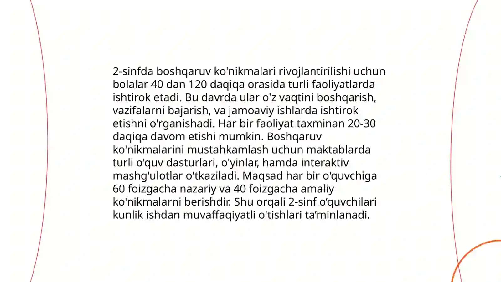 Boshlang'ich sinf o'qituvchisining bilim, ko'nikma va malakalarini tekshirish uchun materiallar tayyorlash 4