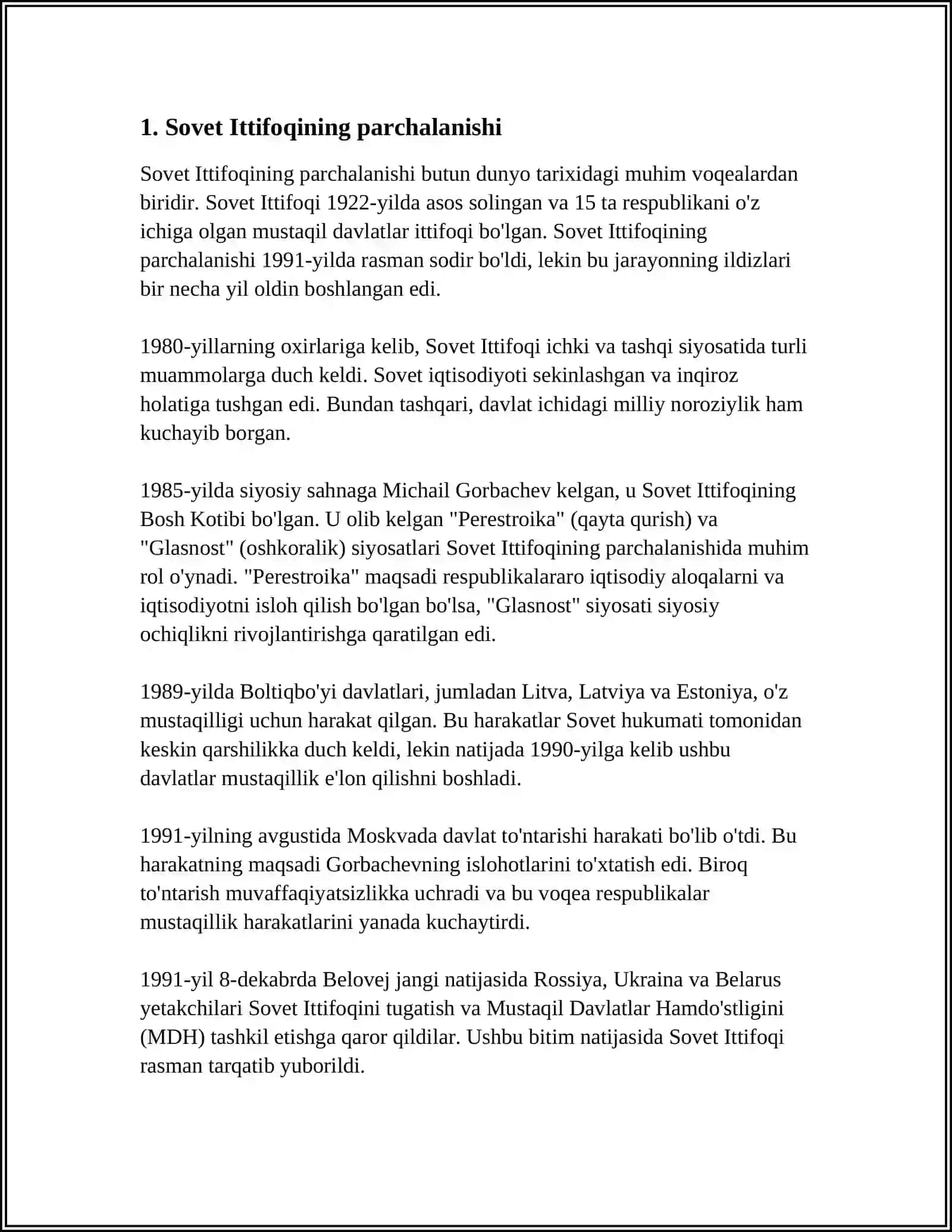OZBEKISTON DAVLAT MUSTAQILLIGINING QOLGA KIRITILISHI 4