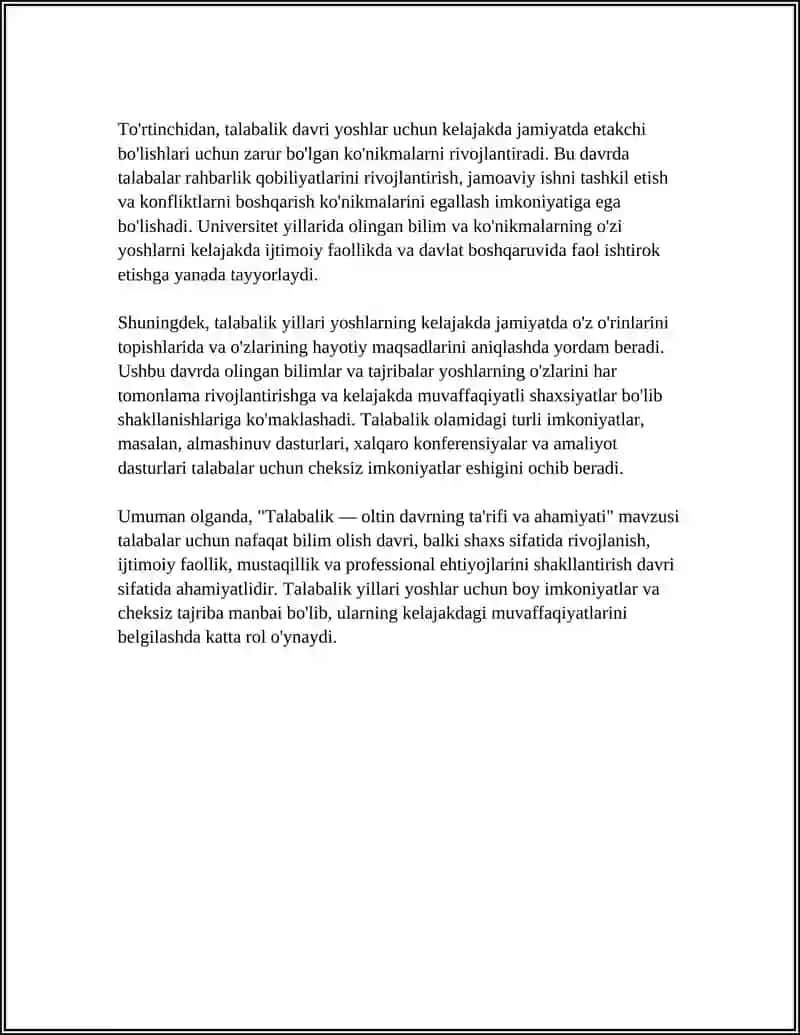 TALABALIK OLTIN DAVRIM 4
