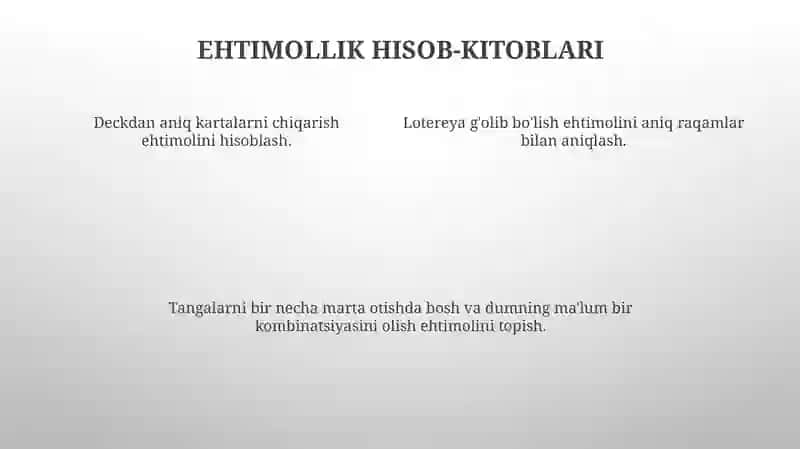 Kombinatorika formulalari 4