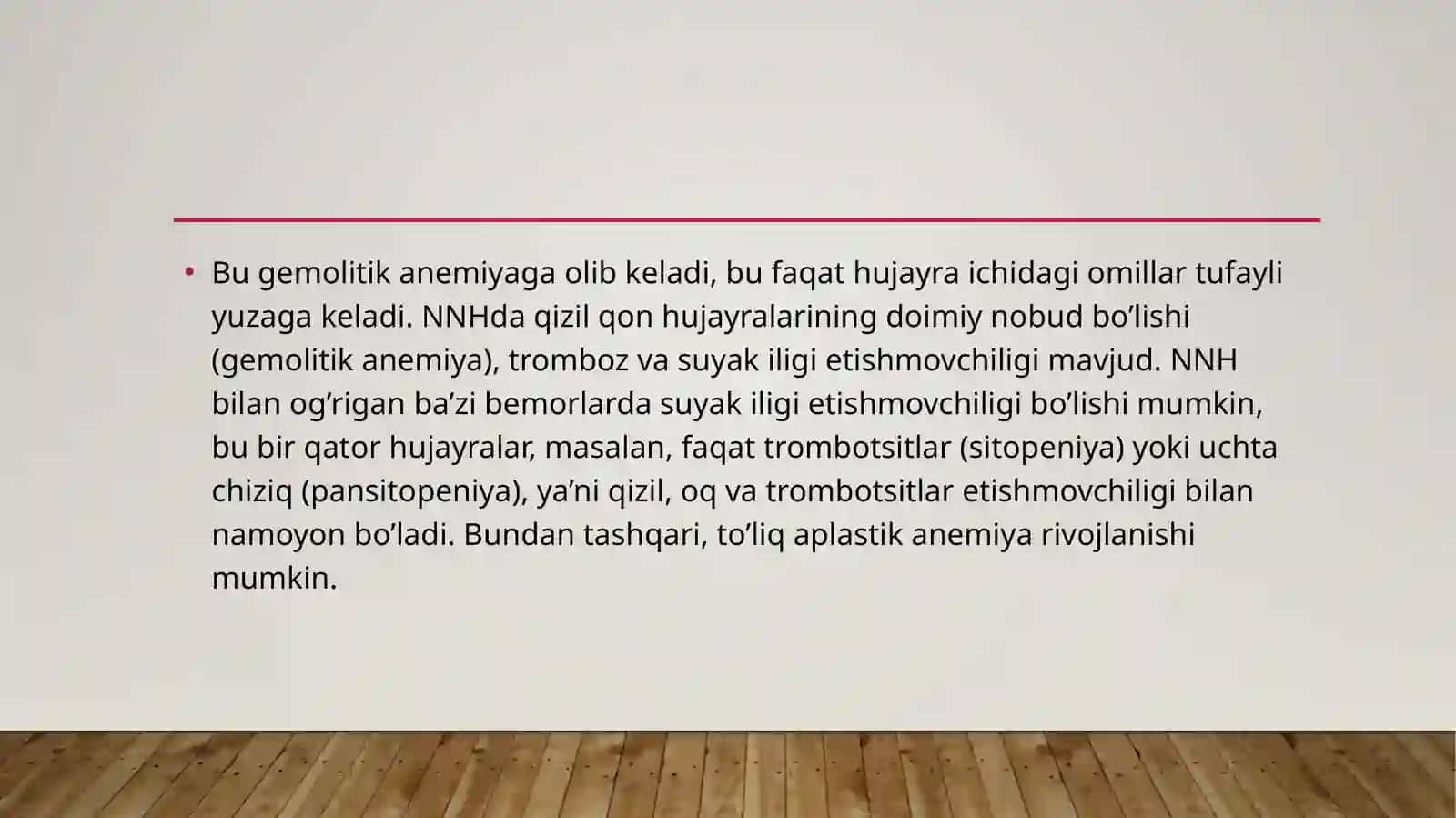 Tungi paraksizmal gemoglobinuriya etiologiyasi, patogenezi, klinikasi, diagnostika, davolash printsi 4