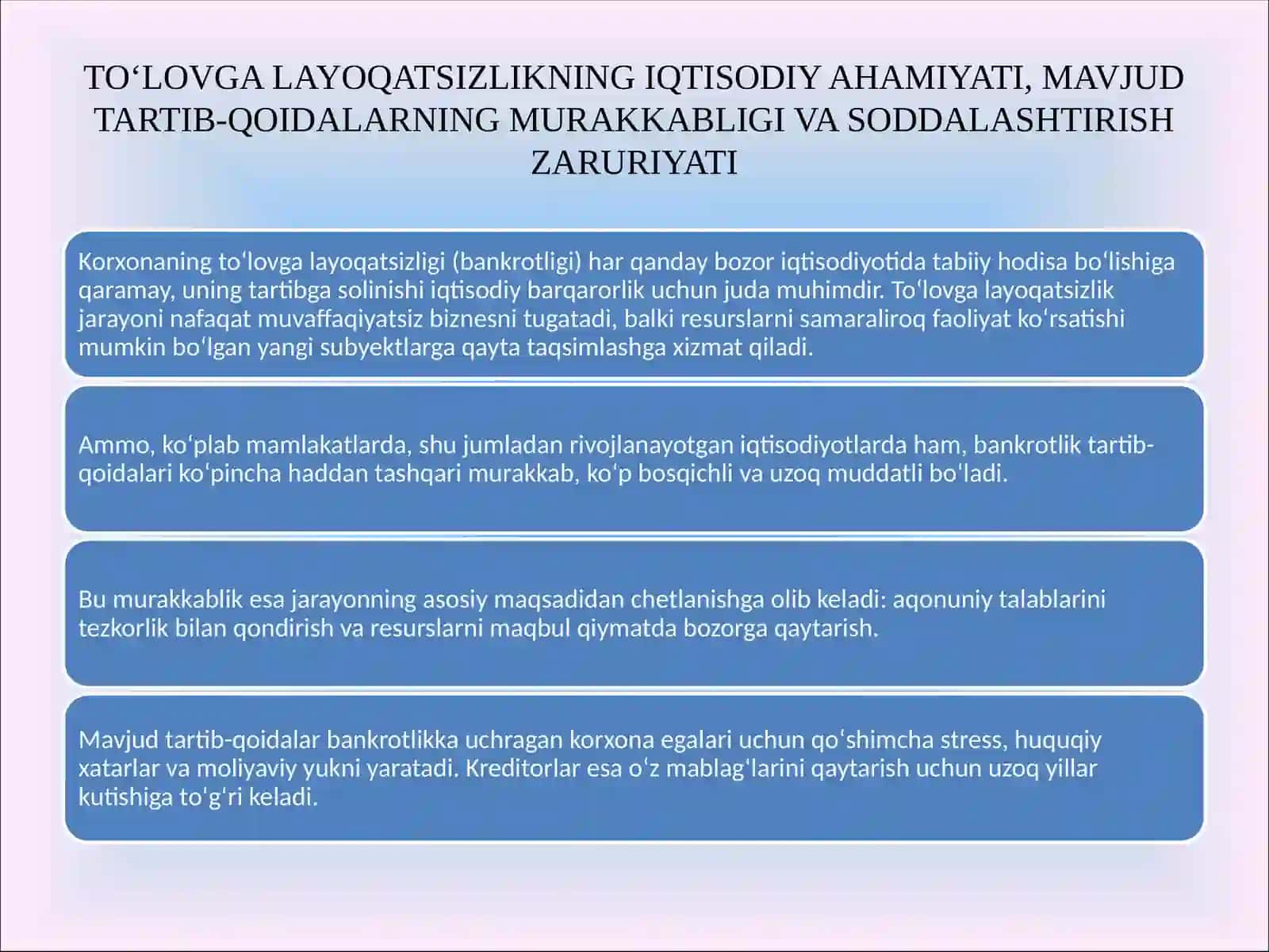 OLIQ TIZIMIDAGI DOLZARB MASALALAR FANIDANTAYYORLAGAN MUSTAQILISHI 4