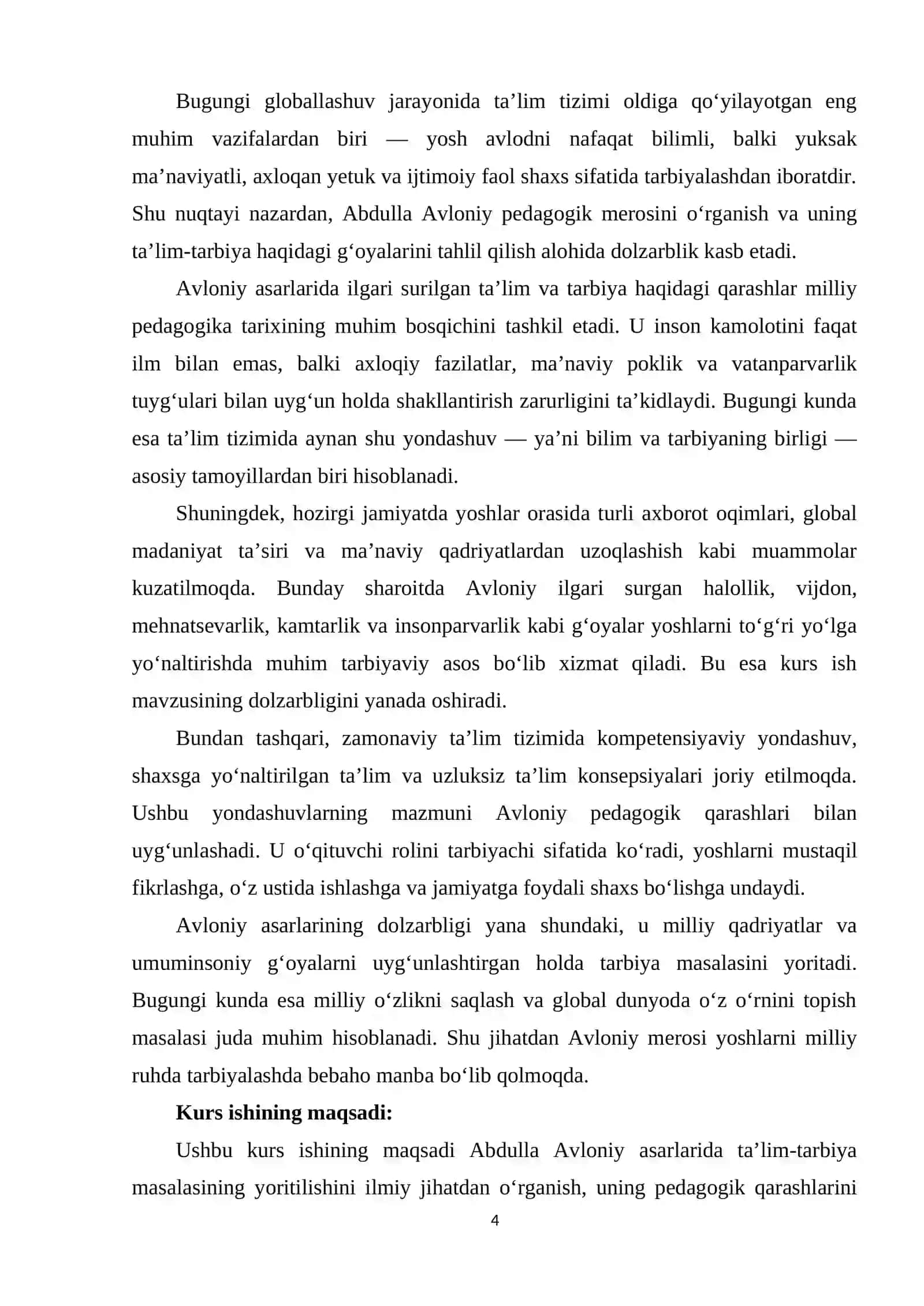 A.Avloniy asarlarida ta’lim-tarbiya masalalarining yoritilishi 4
