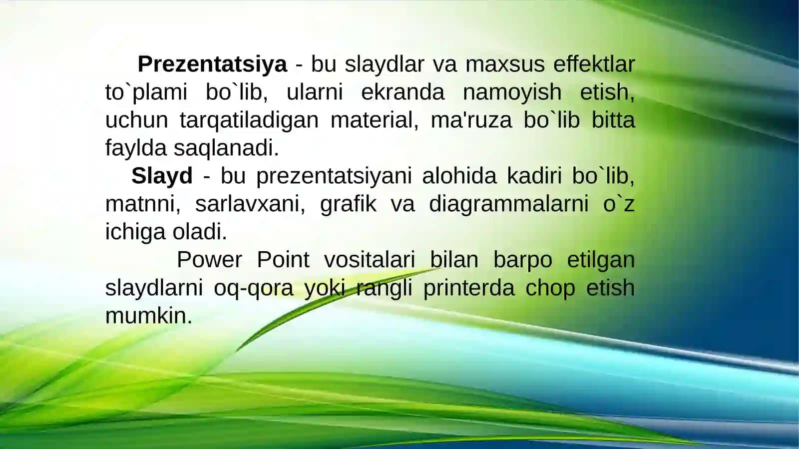 Taqdimotlarni ishlab chiqishning instrumental vositalari 4