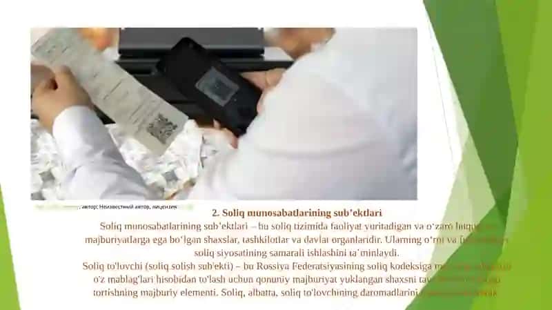 SOLIQ MUNOSABATLARINING SUBEKTLARI ULARNING HUQUQLARI VA MAJBURIYATLARI 4