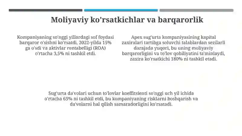 Apex insurance sugurta kompaniyasi haqida 4