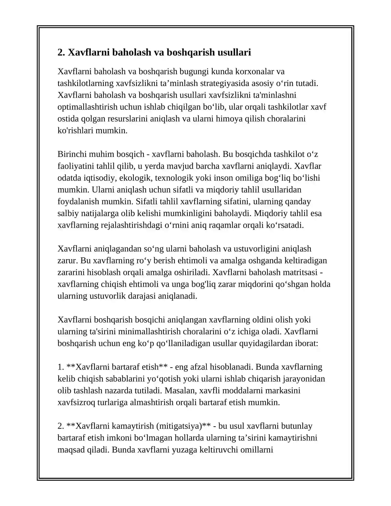 XAVFSIZLIKNI TA'MINLASH TAMOYILLARI VA USLUBLARINI TAHLIL QILISH 4