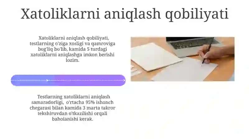 Testlarga Qo'yiladigan Talablar 4