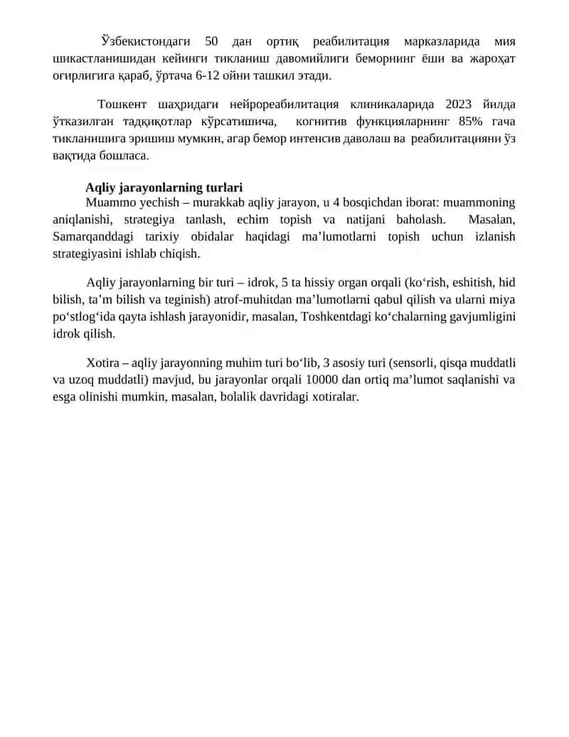 Ruhiy jarayonlar ong va uning xususiyatlari ong turli kasalliklarda buzulishi 4