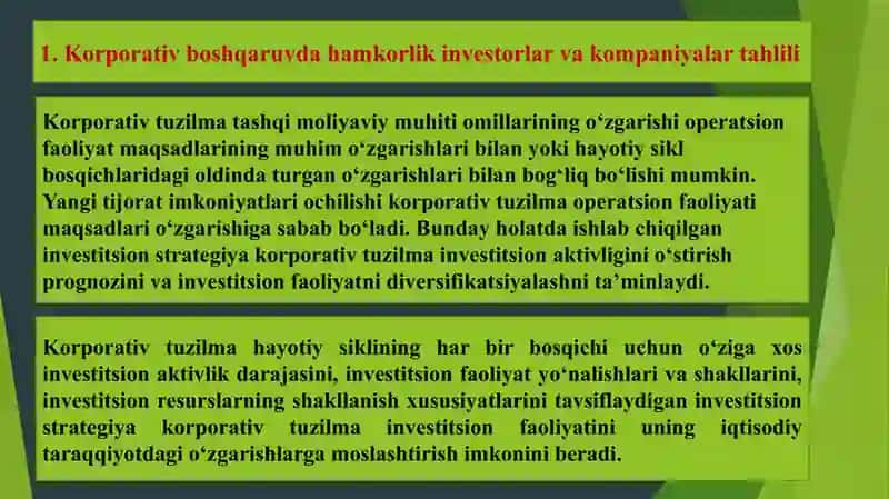 Korporativ xususiyatlar va tadbiqiy birkorlik modellari 4