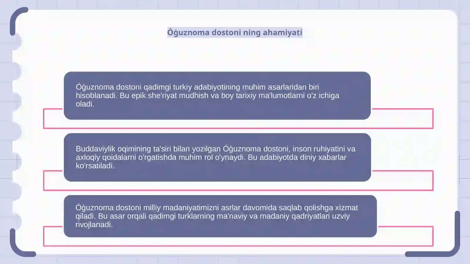 Buddaviylik oqimidagi qadimgi turkiy adabiyot,,Óģuznoma" dostoni 4
