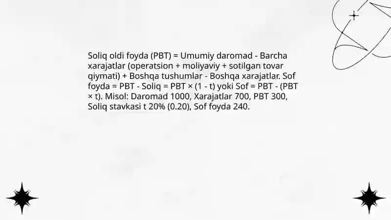 Korxona foydasining taqsimlanishi va ishlatilishi 4