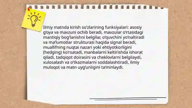 Ilmiy matnda kirish so‘zlar, kiritma so‘zlar va ularning ahamiyati 4