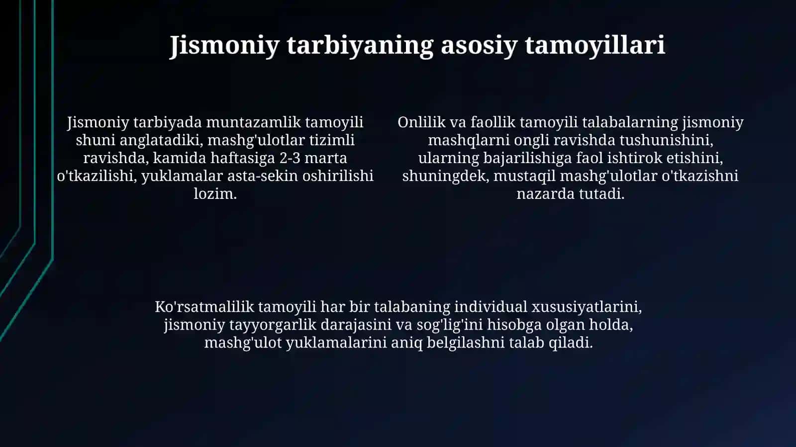 Jismoniy tarbiya nazariyasining umumiy prinsiplari 4