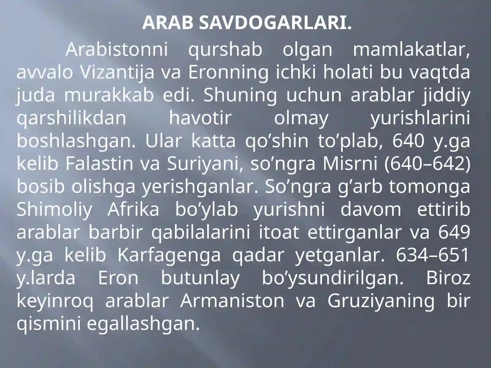 Arablarning O’rta Osiyoga bosqini 4
