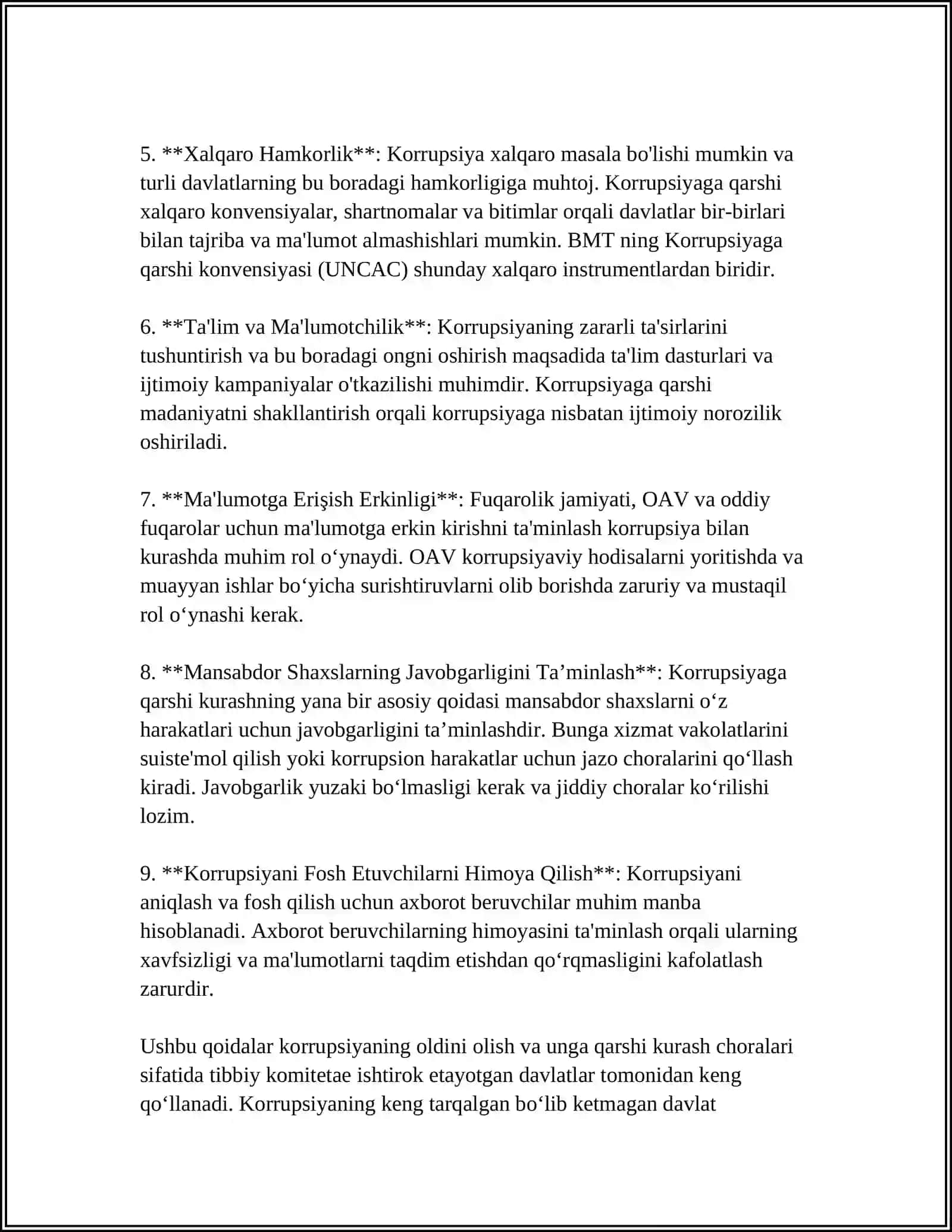 O'ZBEKISTON RESPUBLIKASI "KORRUPSIYAGA QARSHI KURASHISH TO'G'RISIDA"GI QONUNNING MAZMUN-MOHIYATI 4