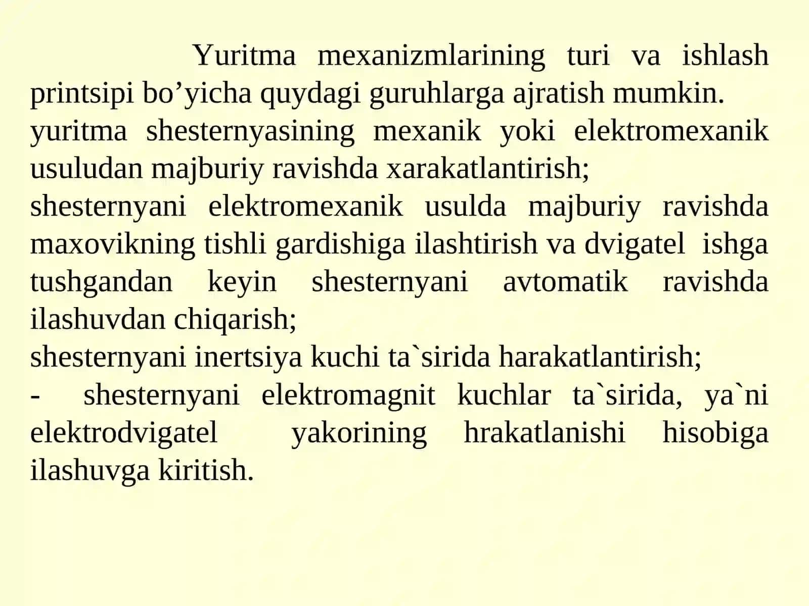 Dvigatellarni ishga tushirish tizimining vazifasi va komponovka sxemalari 4