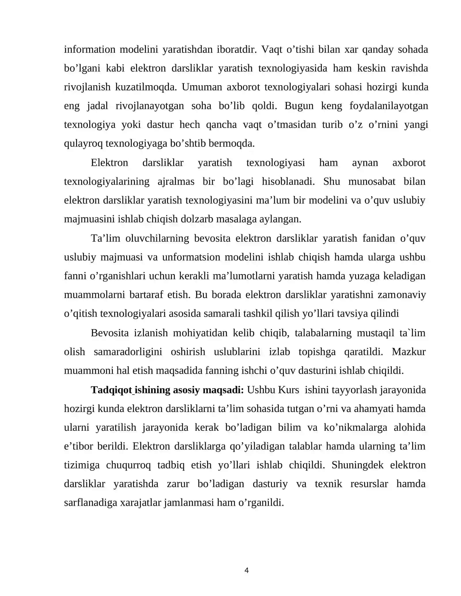 ELEKTRON DARSLIKLAR VA ULARGA QO’YILADIGAN TALABLAR 4