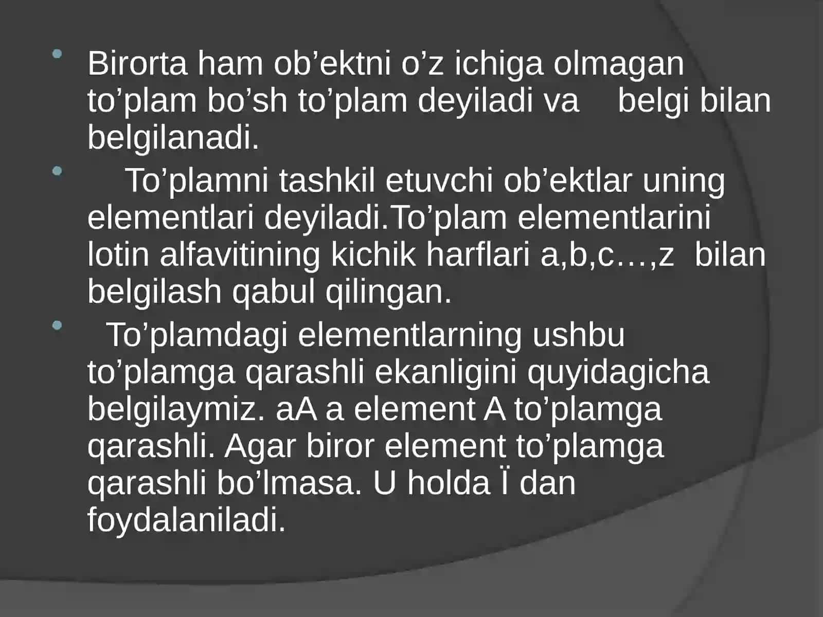 To`plamlar va ular ustida amallar, Eyler Venn diagrammasi 4