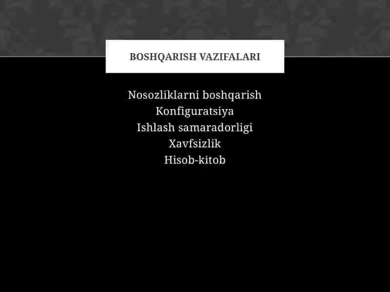 Boshqarish vazifalarini aniqlash 4