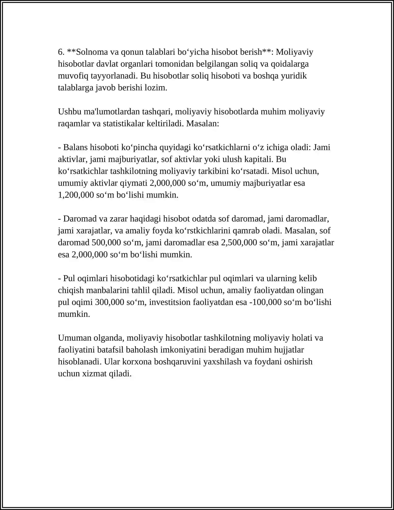 Moliyaviy Hisobotning Maqsadi va Vazifalari 4