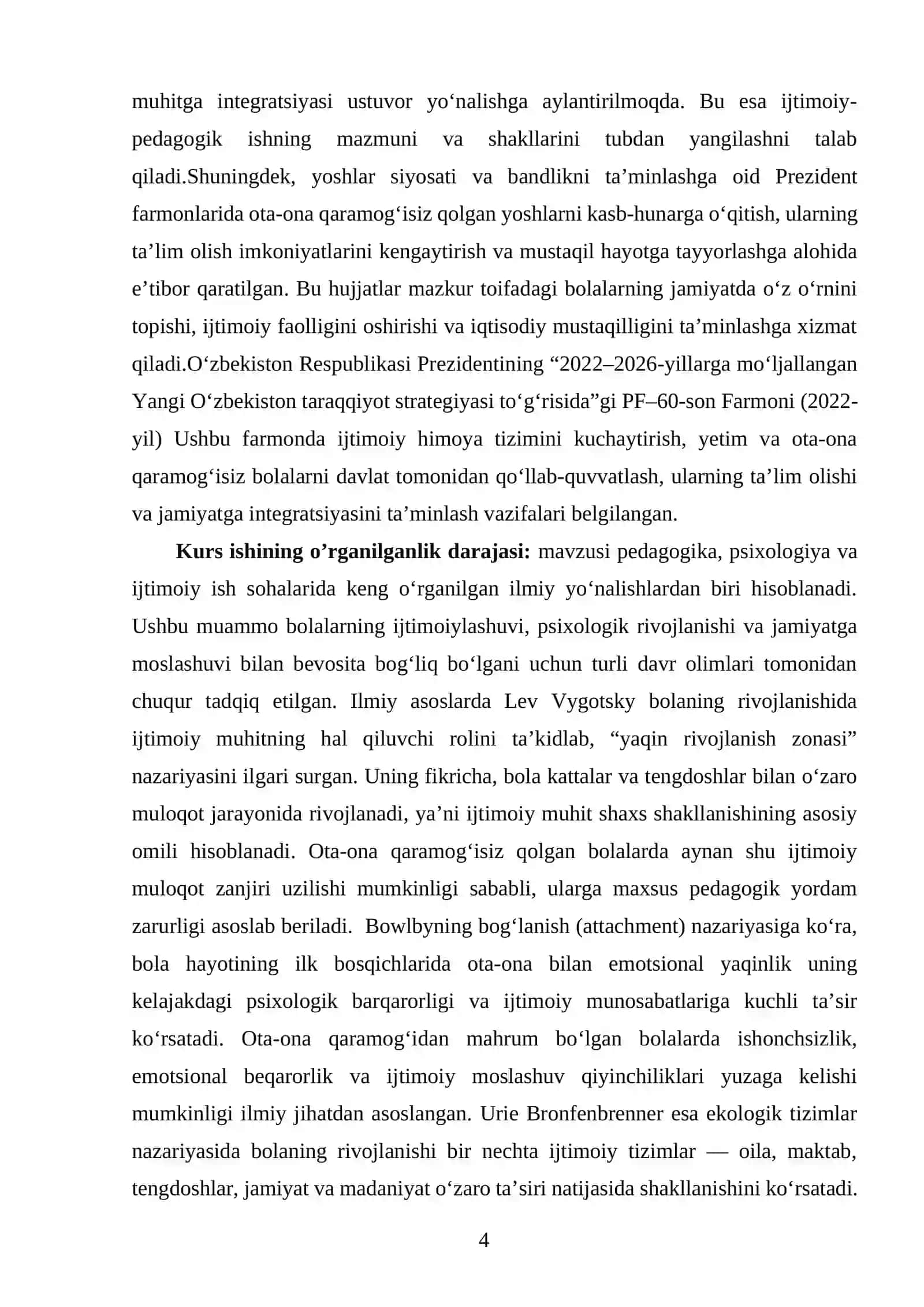 Ota-ona qaramog'ida bo'lmagan bolalar bilan ijtimoiy-pedagogik ish yuritish 4