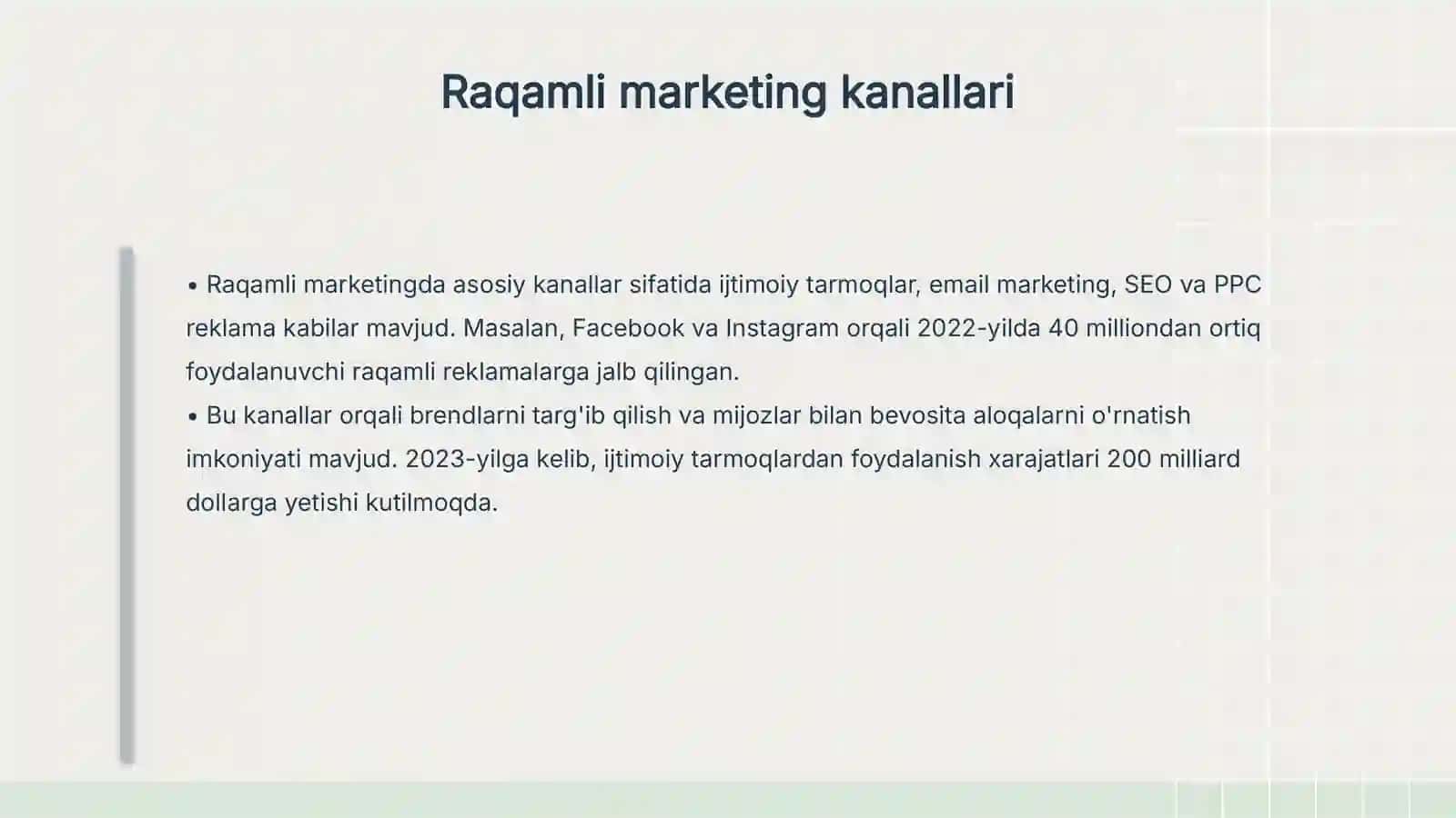 Raqamli marketing va uning biznesdagi o‘rni 4