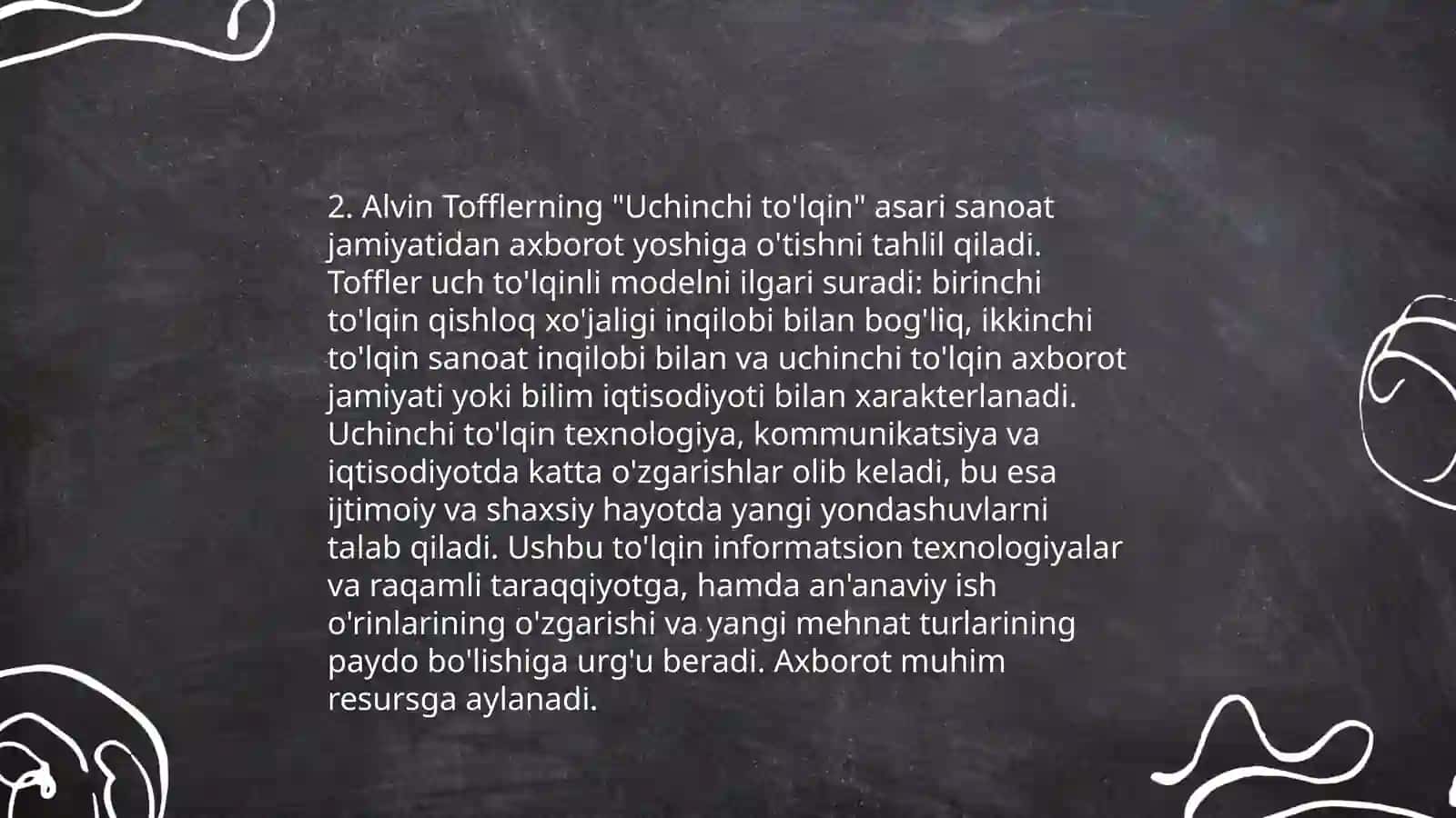 Avloniyning "Madaniyat toʻlqinlari" maqolasi va E.Tofflerning "Uchinchi toʻlqin" asarini qiyosiy tahlil etish 4