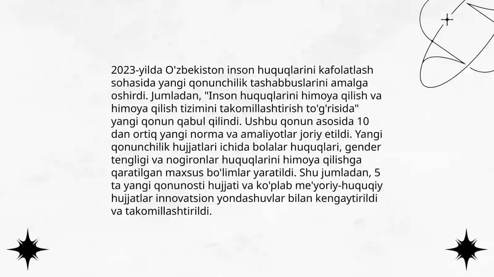 Yangi O'zbekistonda inson huquqlari va erkinliklari kafolatining yaratilishi 4