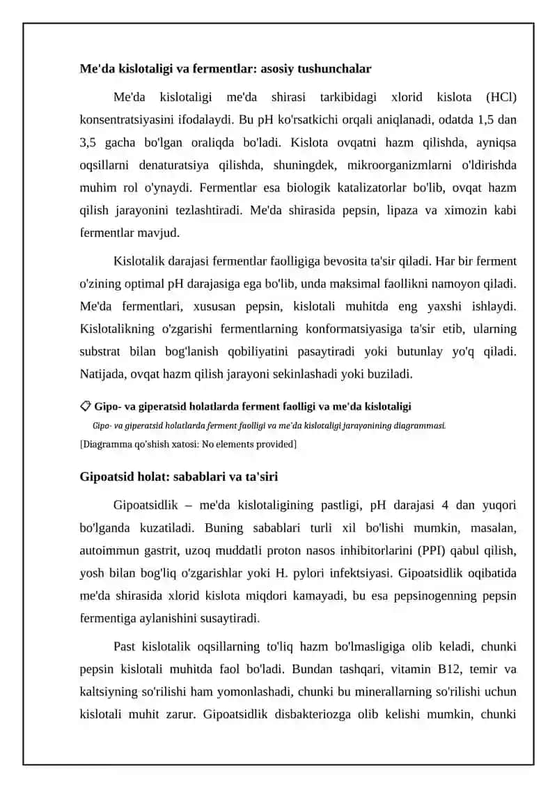 Fermentlar faoliyati oshqozon kislataligini gipo_va giperatsid holatlarni 4