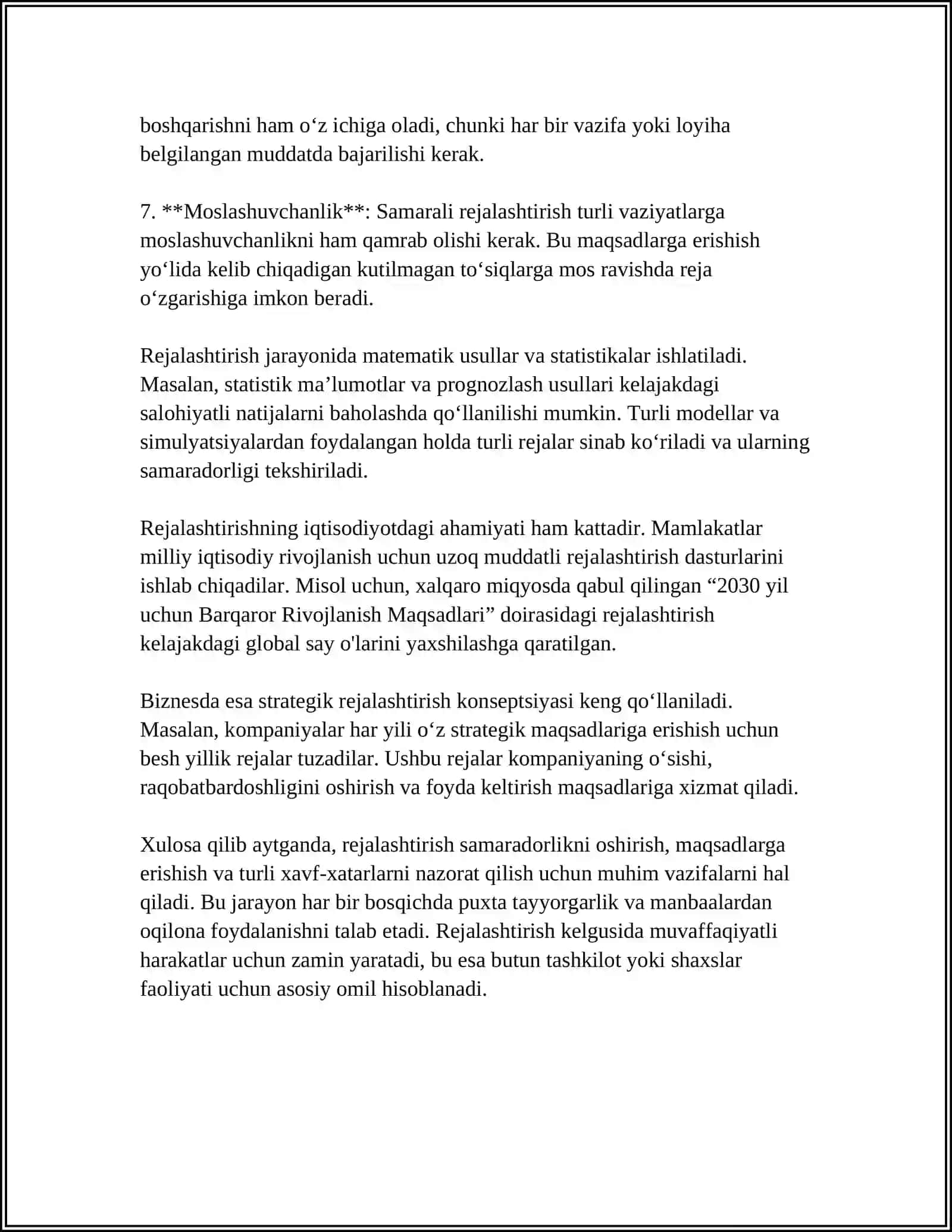 BOSHQARUV FUNKTSIYALARI: REJALASHTIRISH, TASHKILLASHTIRISH, MOTIVATSIYA, NAZORAT 4