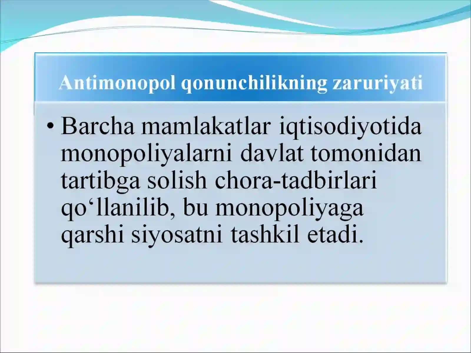 ANTIMONOPOL QONUNCHILIK VA TABIIY MONOPOLIYALARNI TARTIBGA SOLISH 4