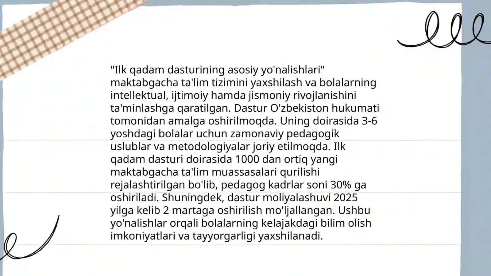 Ilk qadam davlat dasturi 4