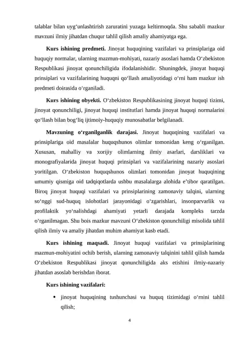 Jinoyat huquqining vazifalari va ularning zamnaviy mazmuni 4