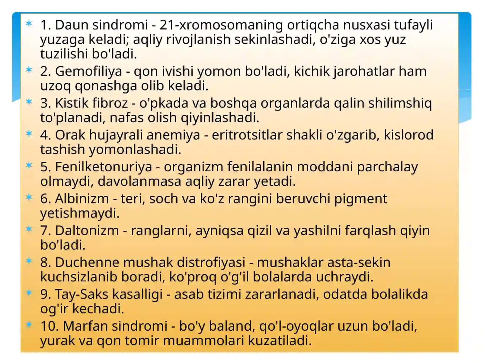 Genetik kasalliklarning molekulyar diognostika xossalari 4