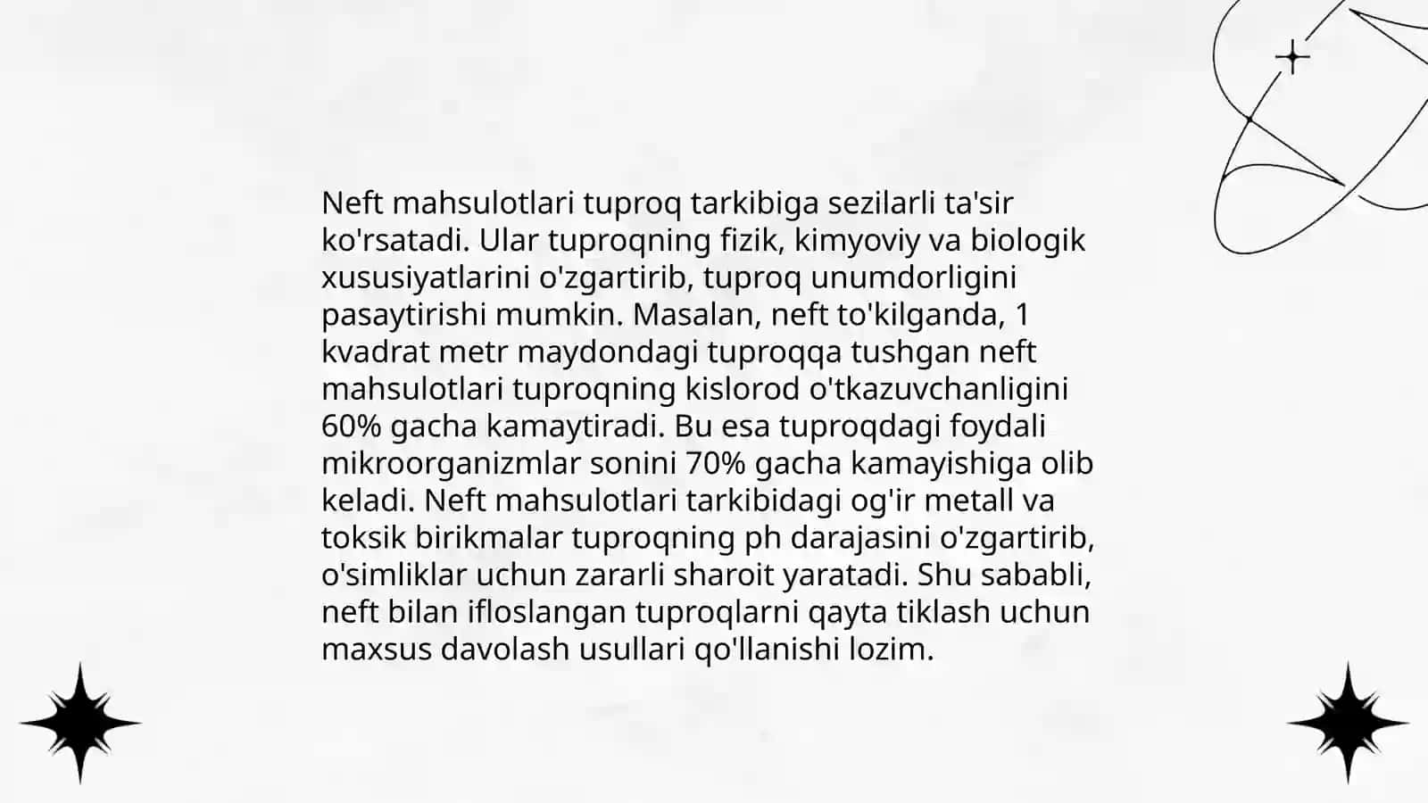 Neft va neft mahsulotlari bilan ifloslangan tuproqlar rekultivatsiyasi 4