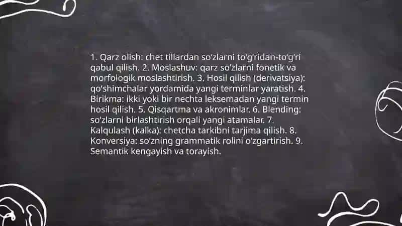 Ixtisoslik terminlari ustida ishlash 4