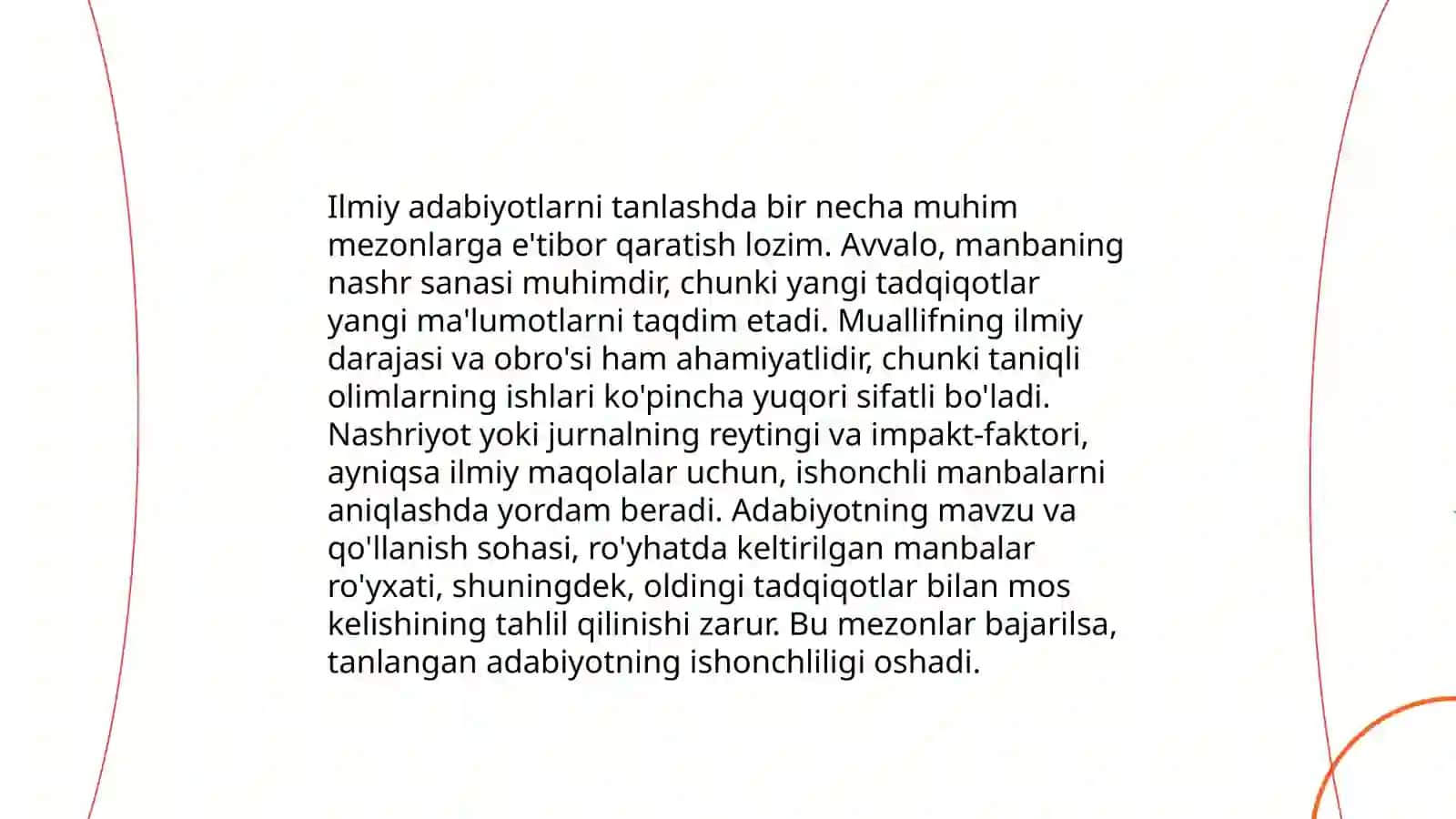 ILMIY ADABIYOTLARNI O’QISH VA MANBALARDAN FOYDALANISH 4
