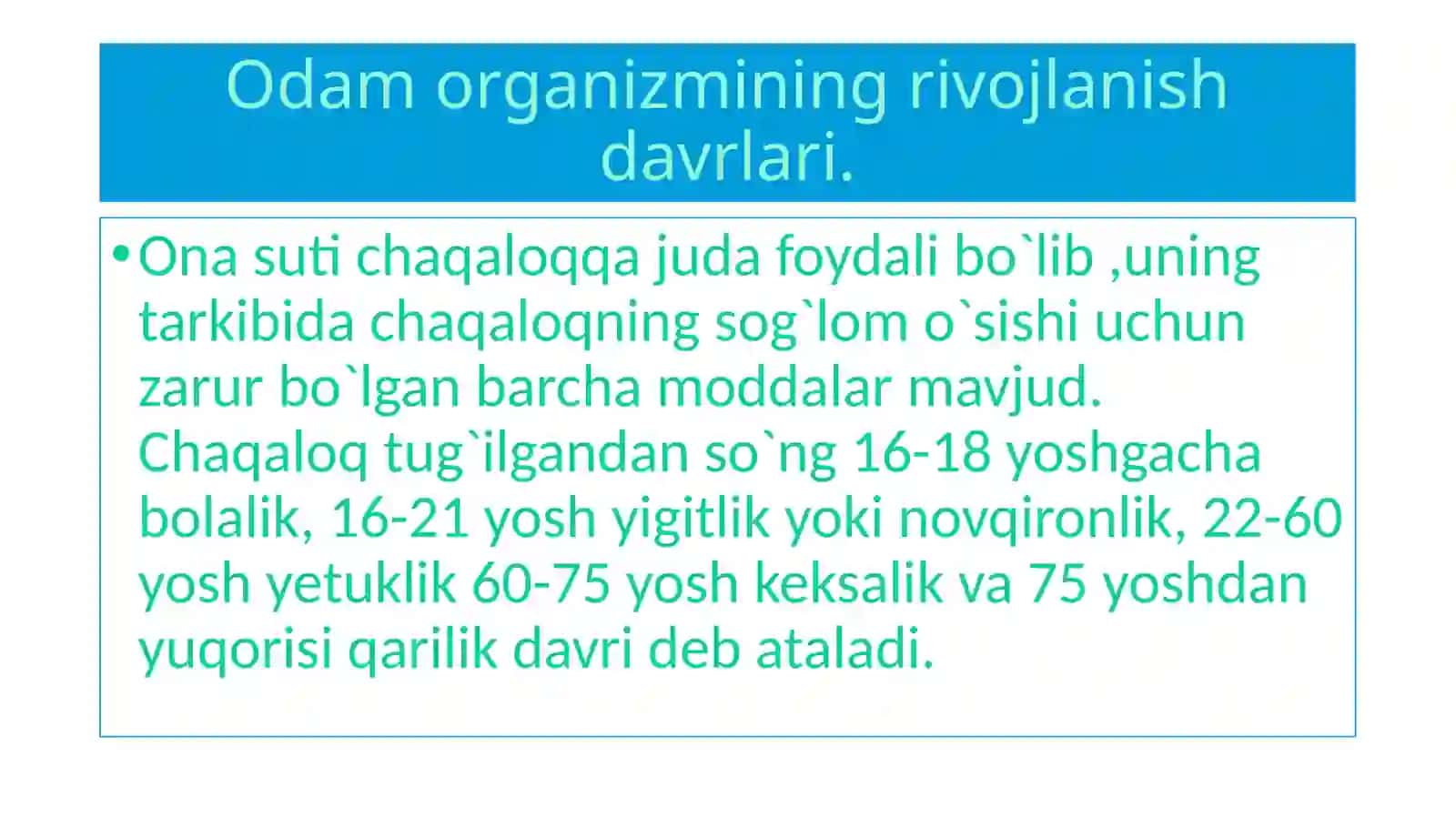 Bolaning o'sishi va rivojlanishi 4