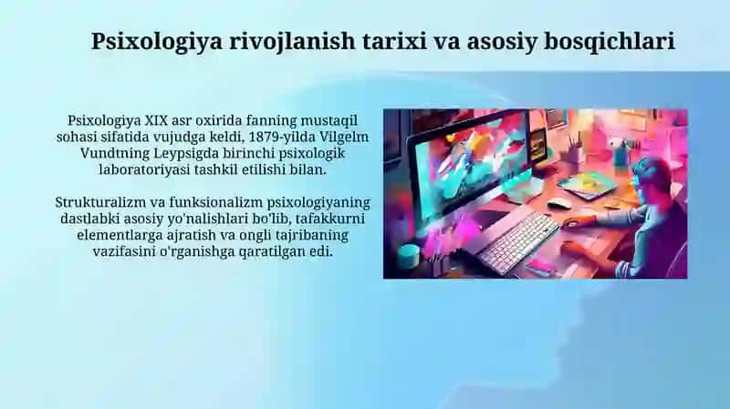 Zamonaviy psixologiya yoʻnalishlari: qiyosiy tahlil 4