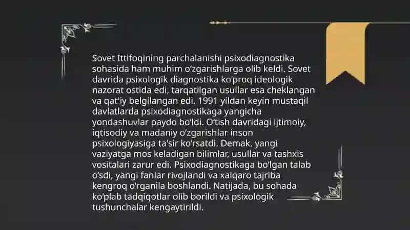 1990 yillar va XXI asr boshlarida psixodiagnostikani rivojlanishi 4