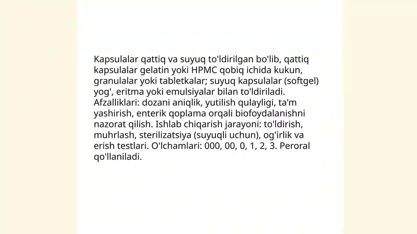 Sanoat miqyosida ishlab chiqariladigan dori vositalari turlari va shakllari 4